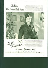 1942 Vintage WW2 General Electric  Color Magazine Print Ad Army War Red Cross picture