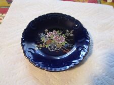 OREINTAL+LOVELY Cobalt Blue Porcelain Trinket Dish With [Wagon and Flowers] picture