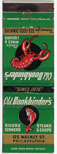 Old Bookbinder's Philadelphia Shore Dinners FS Empty Matchbook Cover picture