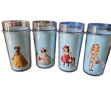 VTG Madame Alexander Blue Doll Collector Plastic 12 OZ TUMBLERS Cups -Set Of 4 picture