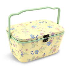 Large Oval Sewing Basket, Yellow Floral V picture