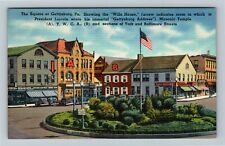 Gettysburg PA-Pennsylvania Square, Wills House, Masonic Temple Vintage Postcard picture