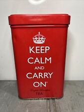 English Tea Keep Calm & Carry On Empty Tin Can Colletable Container Display picture
