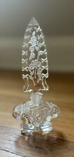 Exceptional Vintage Czech Perfume Bottle With Carved Flowers Art Deco picture