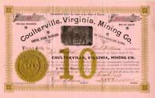 Coulterville, Virginia, Mining Co. - Stock Certificate - Mining Stocks picture
