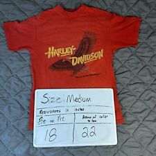 VINTAGE Harley Davidson Shirt Mens Medium Orange Single Stitch Florida 80s USA picture