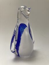 hand blown glass penguin figurine Blue Murano picture