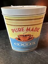 Decorative Pure Made Gourmet Cocoa Mix Tin VINTAGE picture