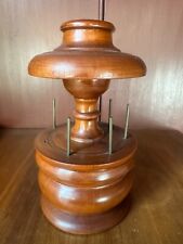 Antique Peaseware / Treenware Turned Wood Lidded Sewing Caddy Complete With Lid picture