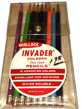VTG Wallace Silver Band Invader No. 5000 9 Colored Lead Pencils in Orig Pkg. picture