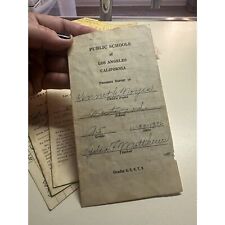 Vintage Report Card Lot 1930s Ephemera Public School Grades Marks California picture