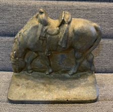 Vintage Bookend Cast Metal Grazing Horse Bookend picture