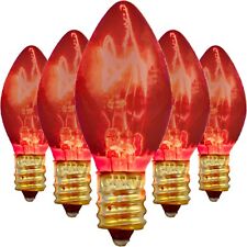 C-7 ORANGE CLEAR TWINKLE LIGHT BULBS BRAND NEW 1 BOX OF 25 C7 AMBER CHRISTMAS picture