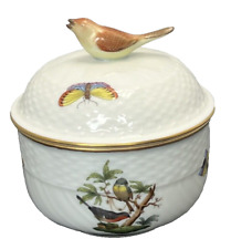 Herend Rothschild Bird Sugar Bowl with Lid Bird Finial Mint 1669 RO picture