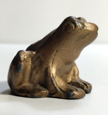 Pre-Owned Vintage Collectible Bronze Frog Miniature Figurine Statue picture