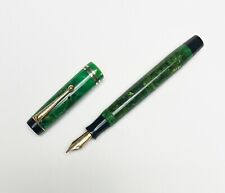 Parker Duofold Fountain Pen in Jade Green Marble, 14k nib, Canadian 1935 picture
