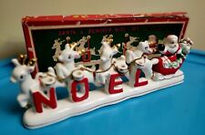 Vintage Relco Christmas Santa Sleigh Reindeer NOEL Candle Holder Japan **RARE** picture