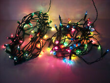 2x Vintage NOMA Christmas Light Strand GREEN FLOWER PETALS +clips, 50 Lites 25' picture