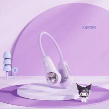 Sanrio Official License Kuromi Cute Fashion Neck Fan USB Charging Cool Gift picture