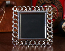 Heavy Silverplate Chainlink Vintage Ralph Lauren Home 4X4 Picture Photo Frame picture