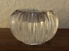 WATERFORD Crystal Ribbed Column Round Votive Tealight Candle Holder 3-1/8