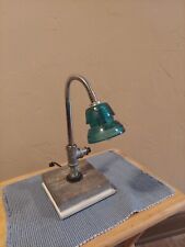  Steampunk Industrial Style Gooseneck Lamp With Hemingray Insulator Shade.  picture