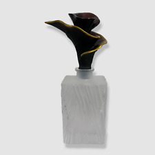 $1400 DAUM White Frosted Arum Large Leaded Crystal Perfume Bottle picture