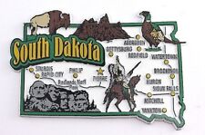 SOUTH DAKOTA STATE MAP AND LANDMARKS COLLAGE FRIDGE COLLECTIBLE SOUVENIR MAGNET picture