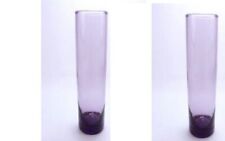 NEW LIBBEY PURPLE GLASS CYLINDER BUD VASE 2 PC 7-1/2