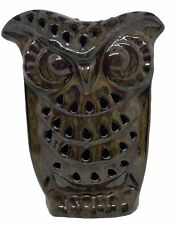 VINTAGE CERAMIC OWL SHAPED TEA LIGHT CANDLE HOLDER 8 INCHES TALL picture