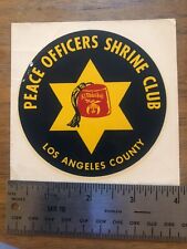 Vintage Peace Officer Shrine Club Water Transfer Decal picture