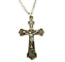 Rose Crucifix Cross Pendant on Chain Necklace picture