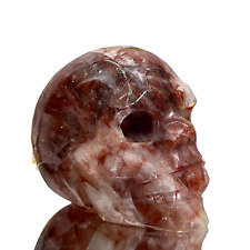 Hematoid Fire Quartz Skull Healing Crystal Carving 1066g picture