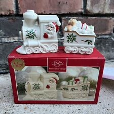 Lenox 853766 Holiday Santa and Train Salt and Pepper Shakers picture