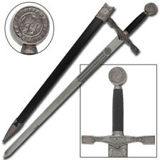King Arthur Excalibur Longsword - Replica Medieval Knights Sword Silver picture