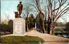 Postcard Old North Bridge Minute Man Monument Concord MA Massachusetts      M139 picture
