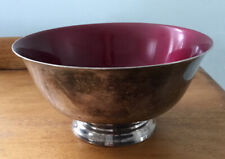 Vintge Reed & Barton 102 Silver Plated Burgundy Enamel Interior Bowl picture
