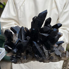 5.5lb Large Natural Black Smoky Quartz Crystal Cluster Raw Mineral Specimen picture