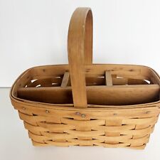 Vintage 1987 Longaberger Basket w/ Wooden Divider Utensil Insert 9.5