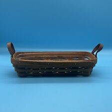1991 LONGABERGER HEARTLAND MUFFIN / Cracker  BASKET With Leather Handle ￼ picture