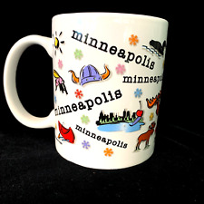 MINNEAPOLIS Minnesota  Mug Vikings Moose Canoe Mosquito Cherry Spoon LUKE-A-TUKE picture