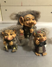 Vintage NyForm  Handmade In Norway Trolls Figure Total Of 3 picture