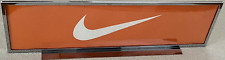NIKE Swoosh Logo Retail Store Advertise Metal Chrome Display Orange Sign Fixture picture