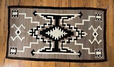 Navajo Woven Rug - Unique Storm Pattern - Natural Wool Color - Diamond Center picture