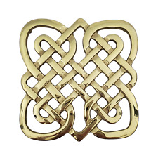 Vintage Celtic Knot Brass Trivet Virginia Metalcrafters Smithsonian Institution picture