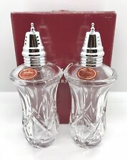 Gorham Crystal Lady Anne Salt & Pepper 6.75” Shakers Czech Republic C6019 Boxed picture