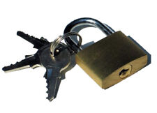 Set of 5 Brass Coated Steel Padlock With Three Keys picture