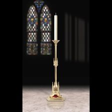 Standing Brass San Pietro Paschal Candlestick For Church or Sanctuary 44 In picture