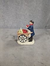 Vintage Mervyns Fruit Cart & Grocer Figurine Village Square Peddler 1994 picture