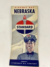 VINTAGE 1946 Nebraska MAP Rand McNally Standard Oil Roadside Hospitality picture